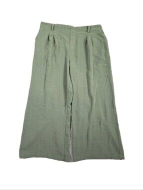 Halara Wide Leg Pants Green Casual Pleated Pull On Elastic High Waist Plus 2X